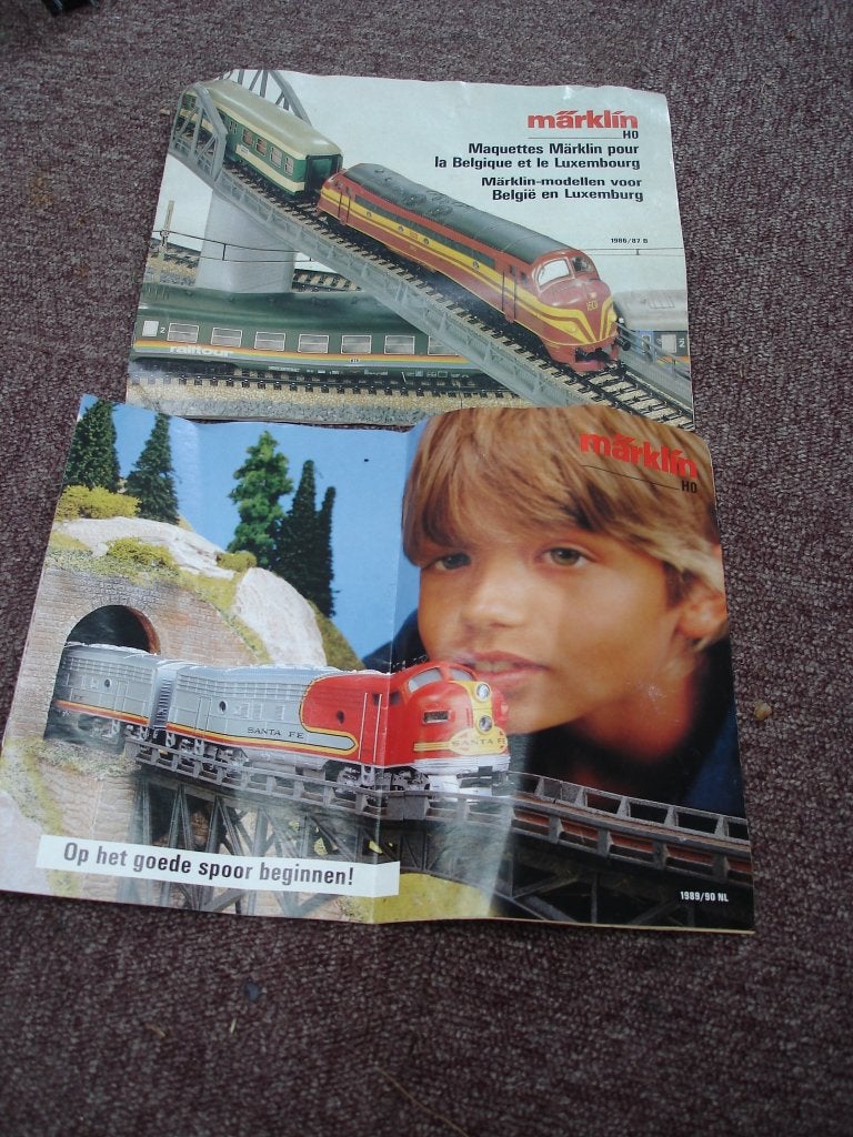 Lot HO rails wissels kruisingen & 2x folder Marklin 1986/87, Ophalen, Wisselstroom, Gebruikt, Rails