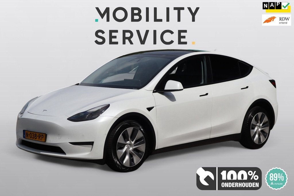 Tesla Model Y Long Range AWD 75 kWh SOH89% Clima Pano Cruise, Gebruikt, Wit, 351 pk, 1600 kg