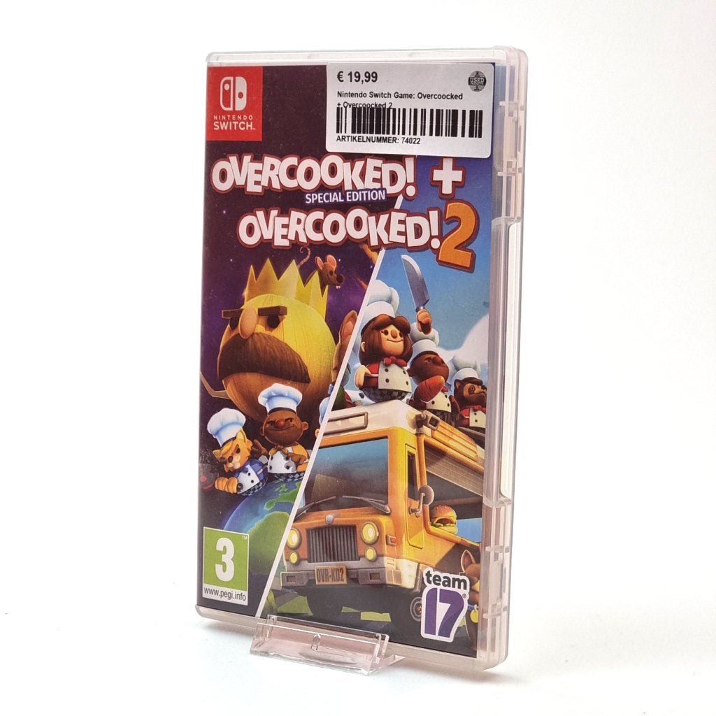 Nintendo Switch Game: Overcooked + Overcooked 2, Nintendo, Gebruikt, Support@nintendo.com, 11-1 Hokotate-cho, Kamitoba, Minami-ku
Kyoto 601-8501
Japan
