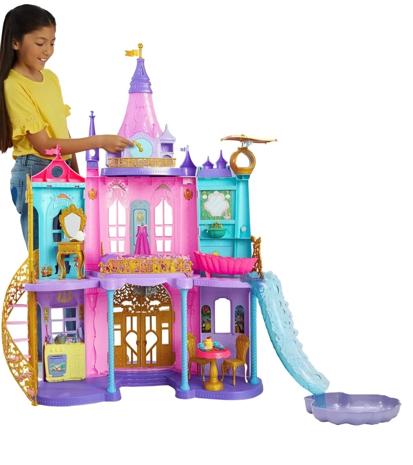 Disney Princess Kasteel met Poppen en Accessoires, Kinderen en Baby's, Speelgoed | Poppenhuizen, Ophalen, Zo goed als nieuw, Poppenhuis