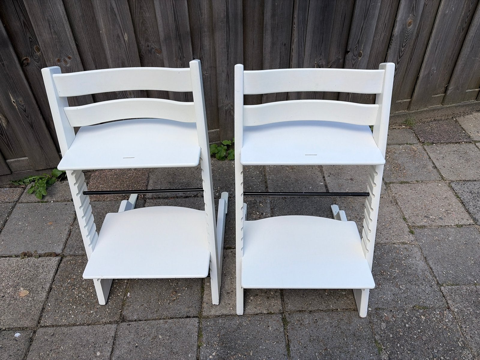 2x Stokke Tripp Trapp meegroeistoel wit 2 voor 150, Kinderen en Baby's, Kinderstoelen, Ophalen, Gebruikt, Meegroeistoel, Aanschuifbaar