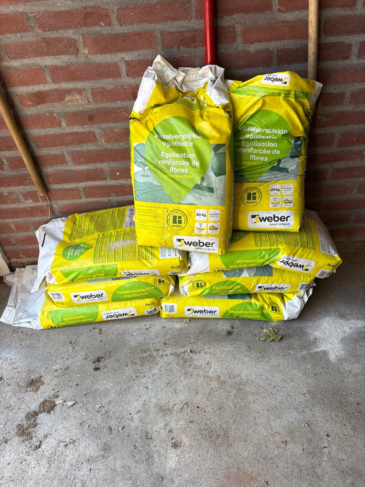 Weber vezelversterkte egalisatie (8 zakken), Doe-het-zelf en Verbouw, Overige materialen, Overige typen, Nieuw, Minder dan 50 cm