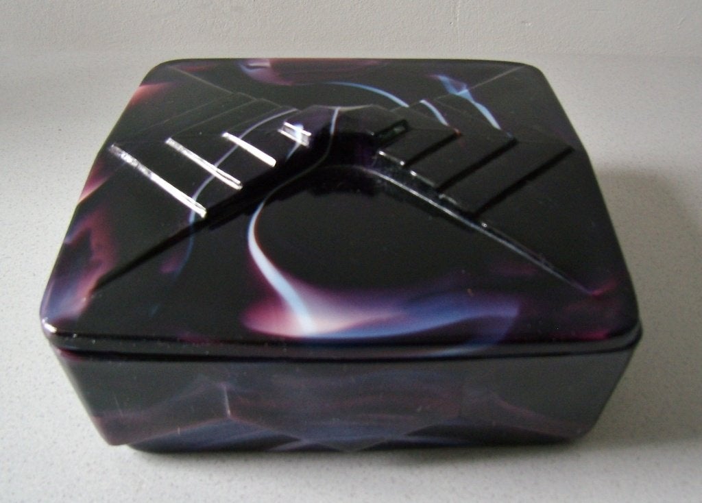 Copier persglazen chocolade box De Lindeboom, Antiek en Kunst, Ophalen