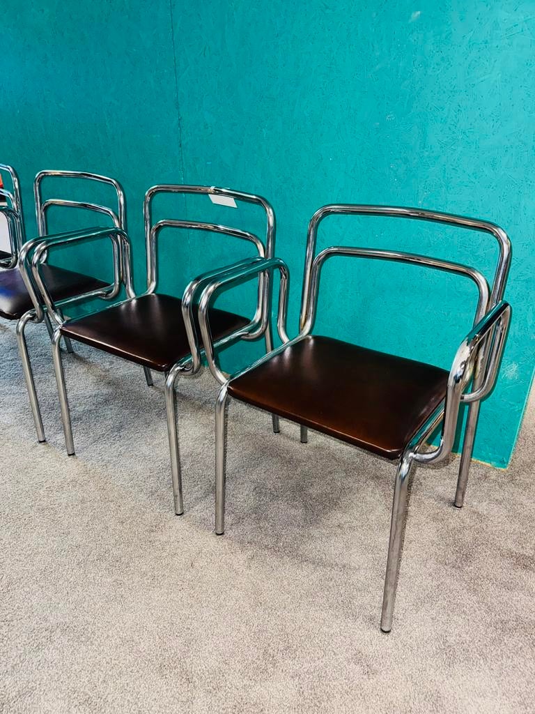Vintage Midcentiry stoelen buisframe chrome, Huis en Inrichting, Stoelen, Ophalen of Verzenden, A, A, A