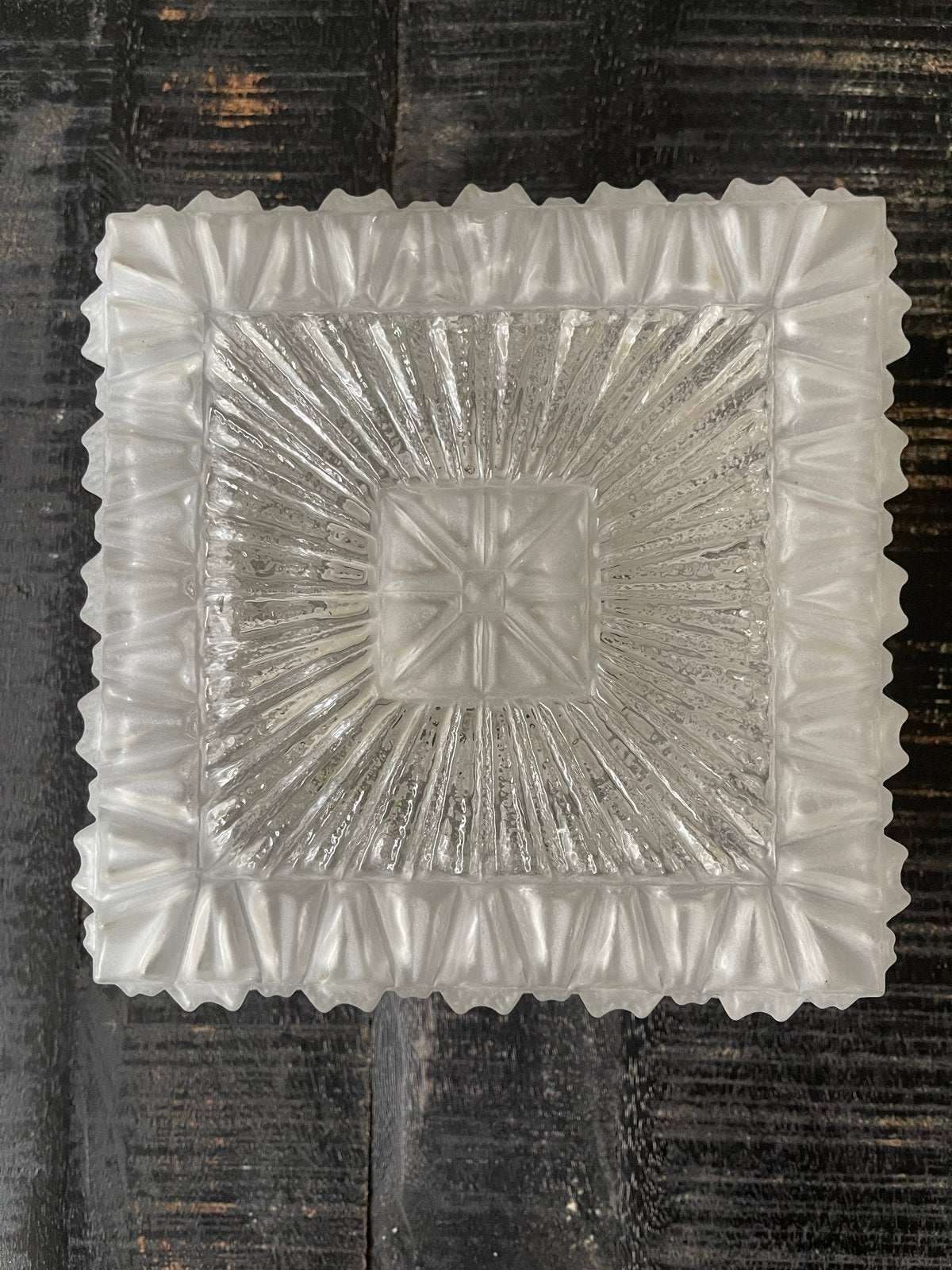 Vintage Plafondlamp Jaren '60 Glas 20x20 cm, Ophalen of Verzenden, Gebruikt, Glas