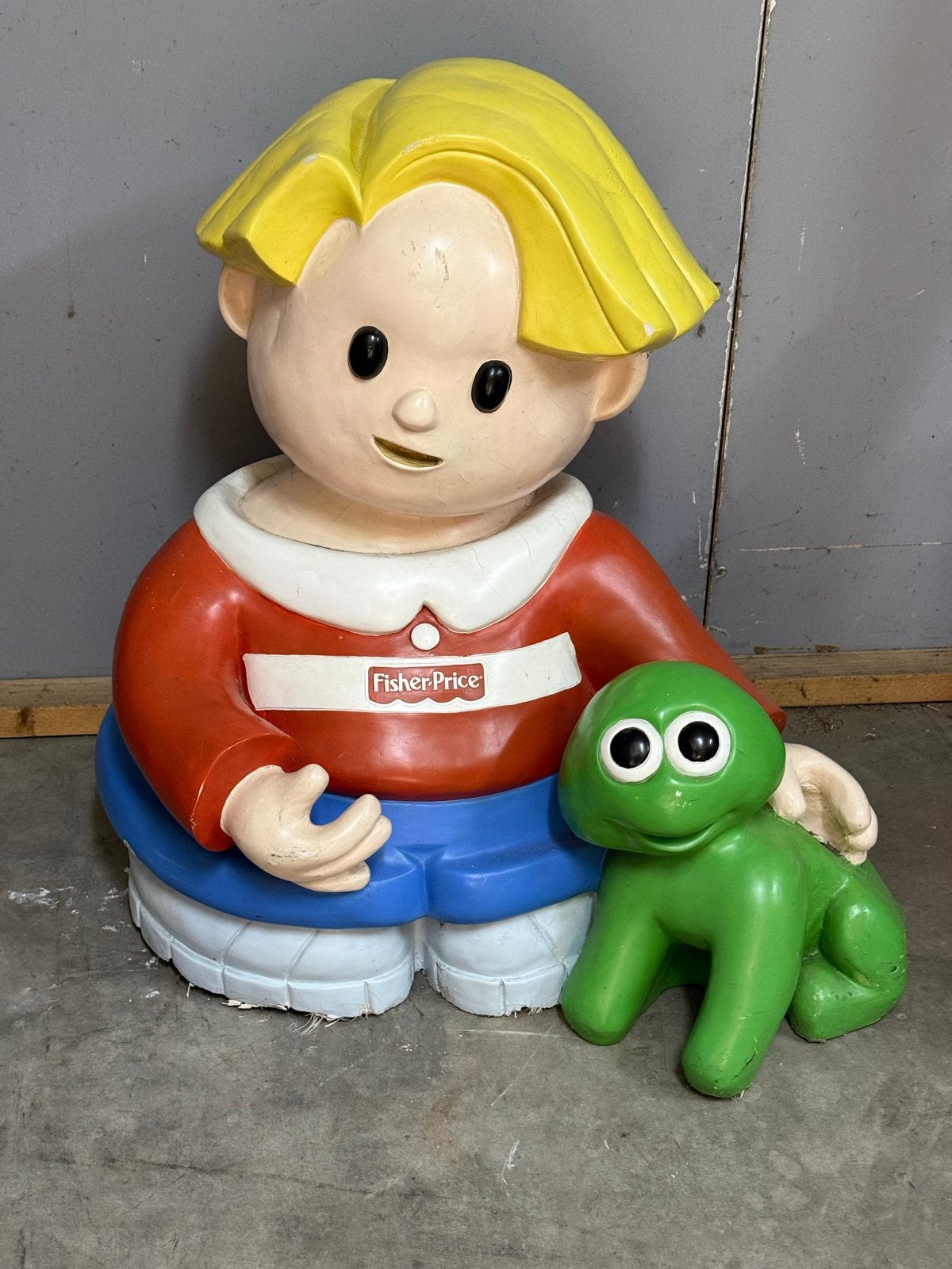 Polystone Fisher Price beeld 90cm - Unieke eyecatcher!, Ophalen of Verzenden, Gebruikt, Overige typen
