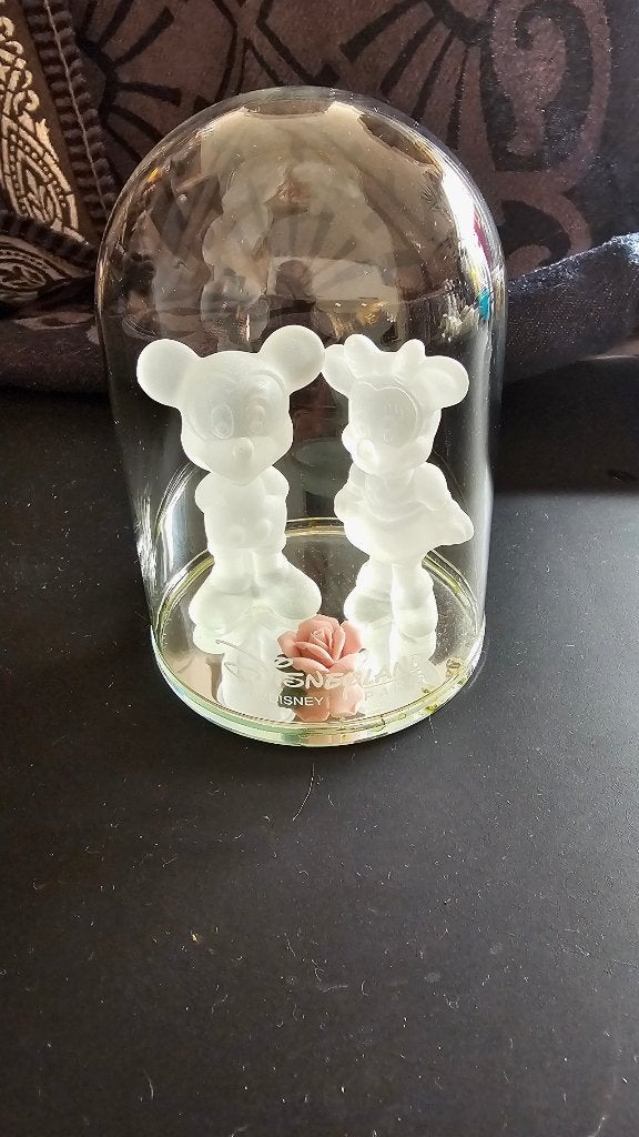 Glazen Stolpje🦚Mickey & Minnie Mouse🦚Disneyland Parijs, Verzamelen, Disney, Ophalen, Mickey Mouse, Gebruikt, Beeldje of Figuurtje