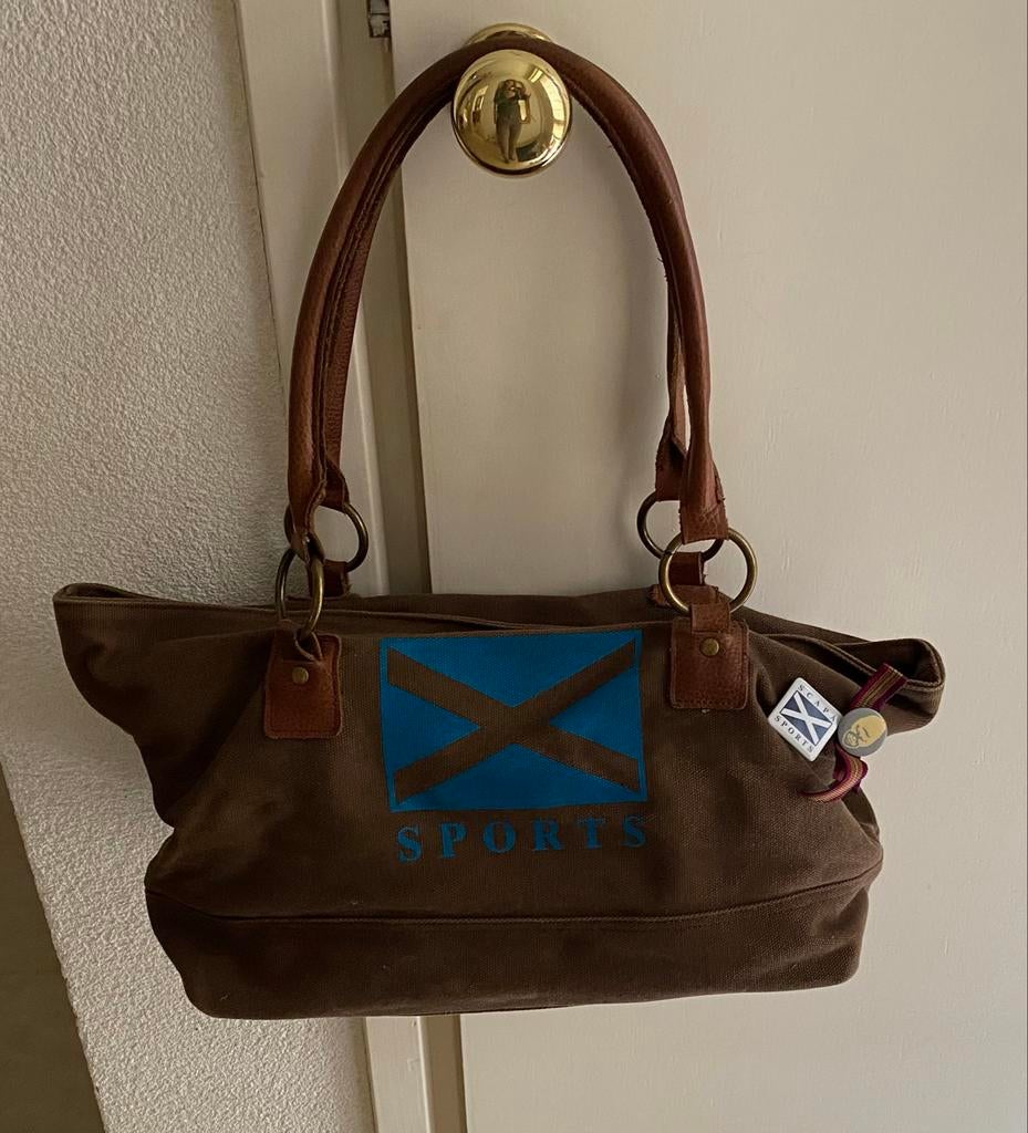 Scapa Sports bruine canvas tas met leren handvatten, Verzenden, Nieuw, Bruin, Overige typen