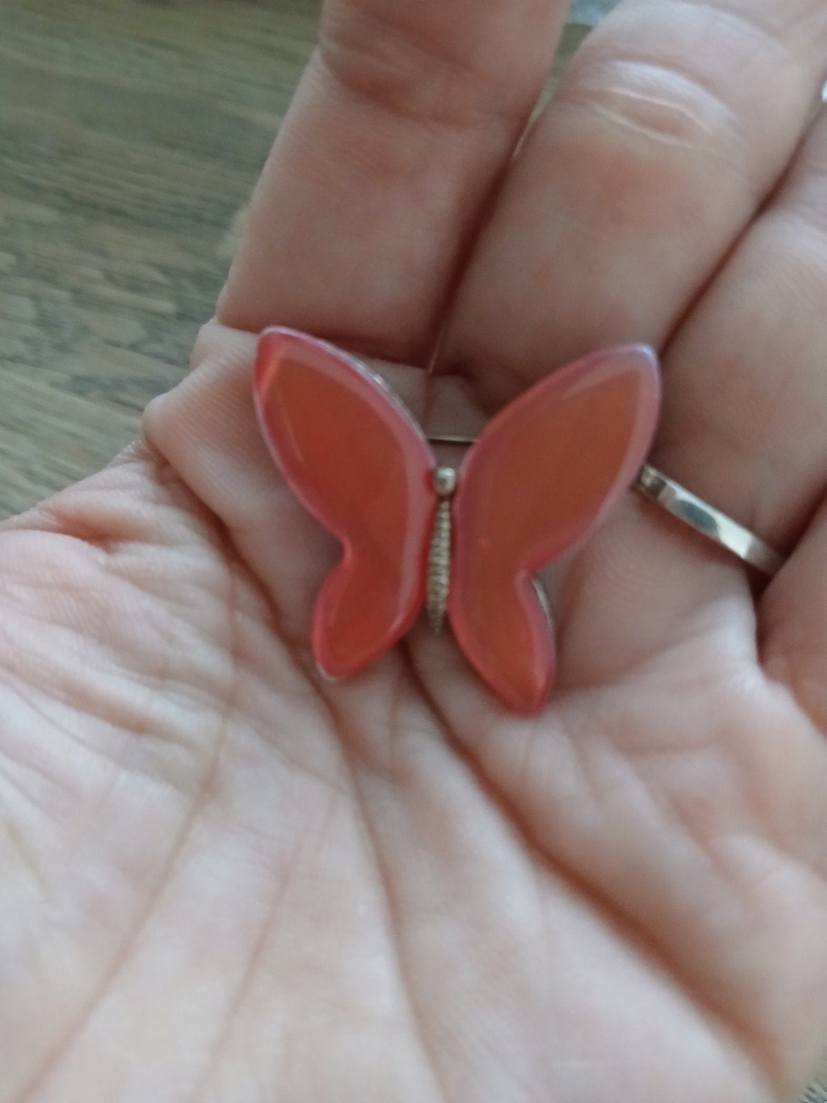 Vintage broche vlinder, Ophalen of Verzenden, Zo goed als nieuw, Overige materialen
