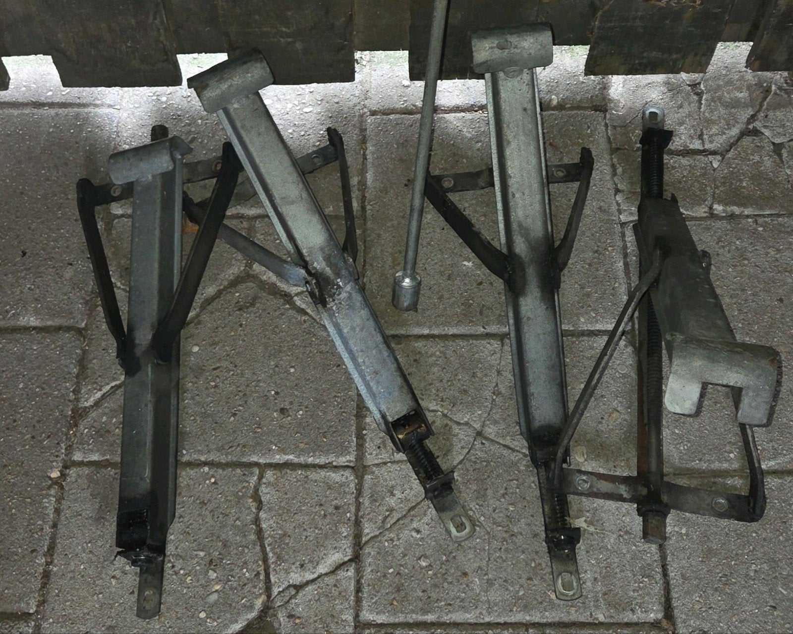 4 Steunpoten voor vouwwagen/aanhanger, Ophalen of Verzenden, Gebruikt