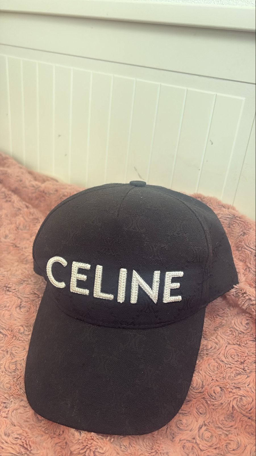 Celine Pet Zwart met Wit Logo, Ophalen of Verzenden, Zo goed als nieuw, One size fits all, Pet
