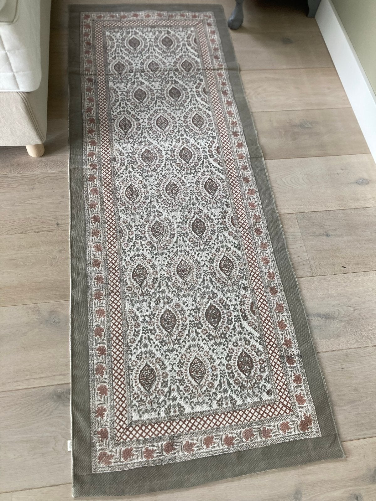 Zara Vloerkleed 70x200cm Katoen Groen Terra Kleuren, Zo goed als nieuw, 150 tot 200 cm, Rechthoekig, Groen