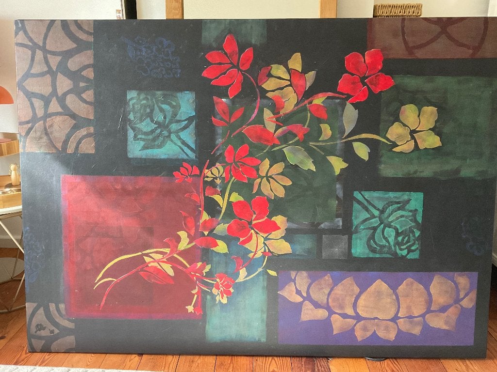 Schilderij (Acryl) 1m x 1,40 m, Ophalen, Op houten frame, Abstract