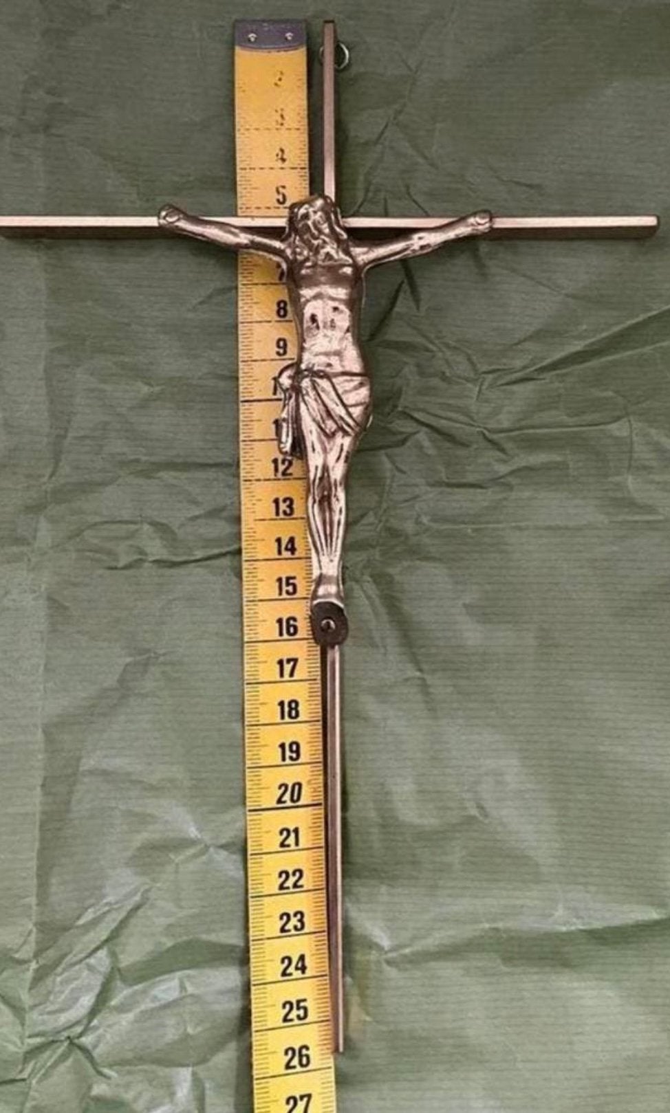 Crucifix MOOI!! Van messing!!, Antiek en Kunst, Antiek | Religie, Ophalen of Verzenden