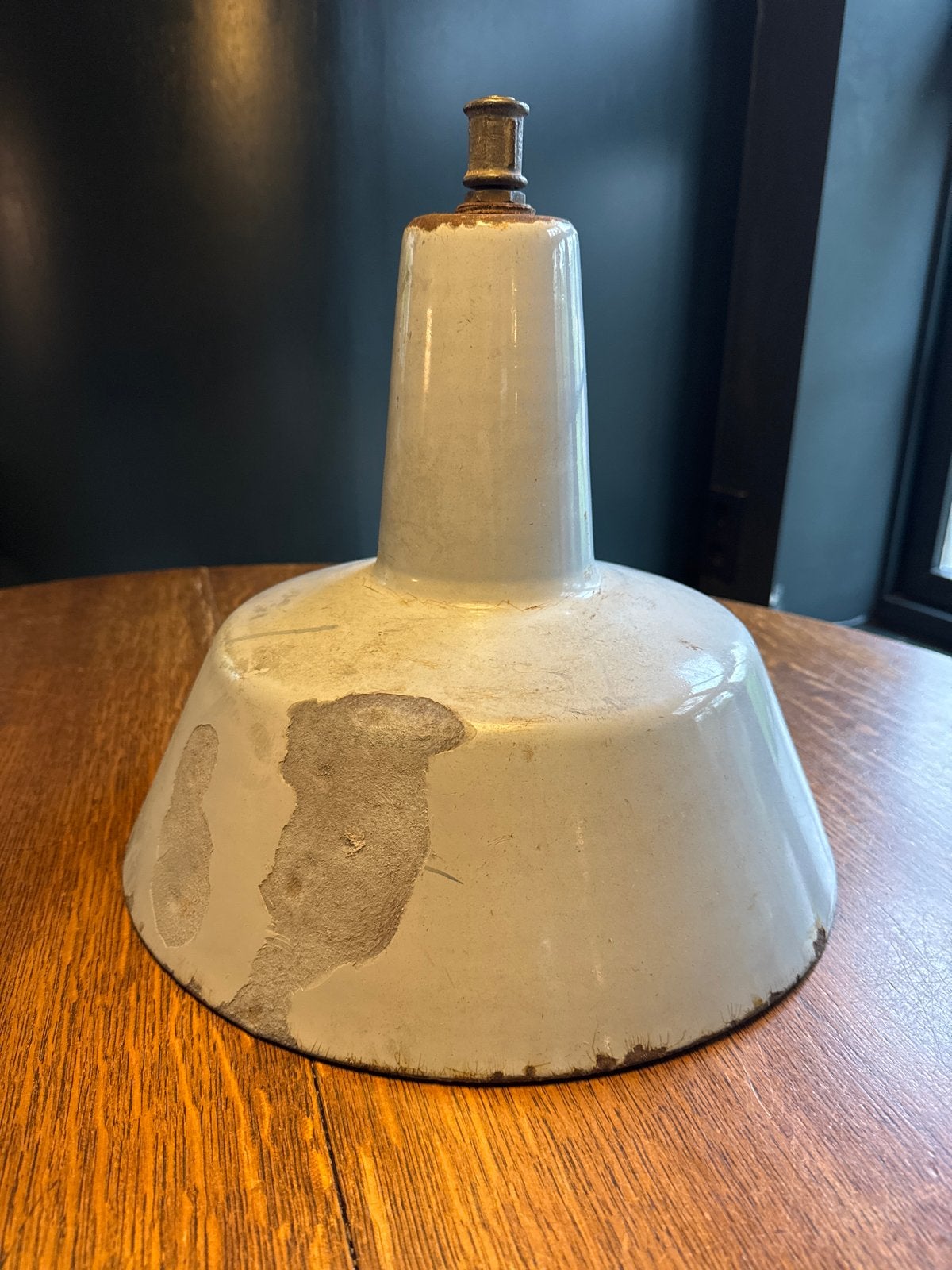 Vintage Emaille Lampenkap - Hoogte 32cm, Diameter 34cm, Ophalen of Verzenden