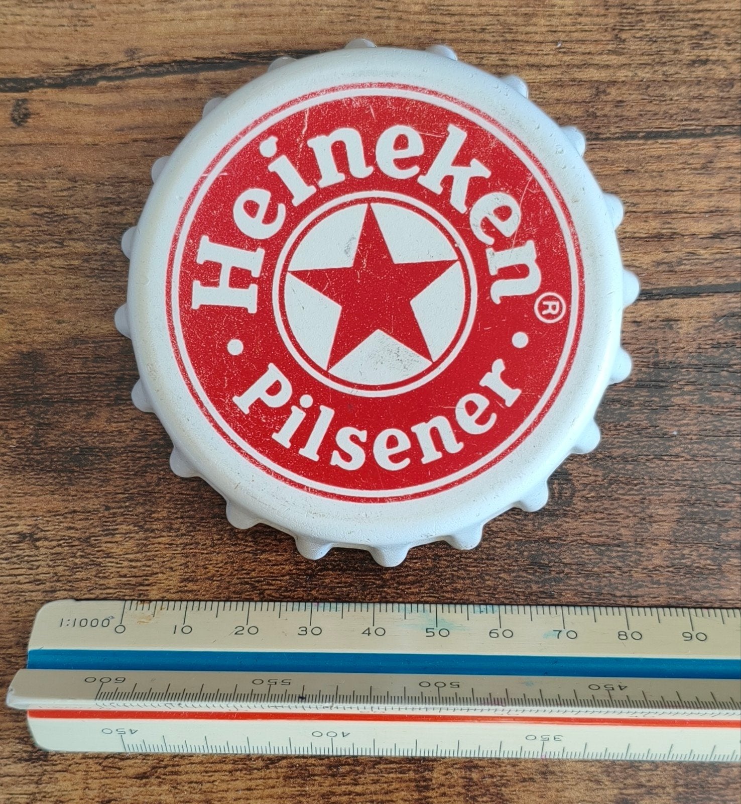 Grote Heineken Pilsener Flesopener - Made in Germany, Verzamelen, Ophalen of Verzenden, Gebruikt, Flesopener, Heineken