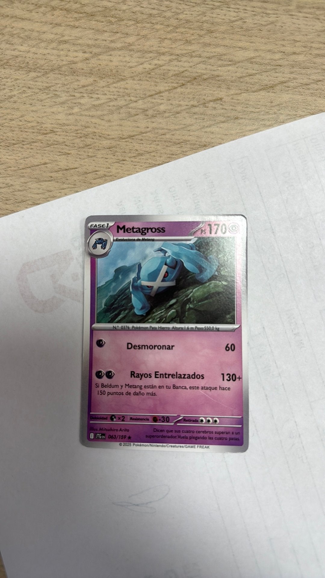 Metagross PS 170 Pokémon kaart, Ophalen of Verzenden, Gebruikt, Losse kaart