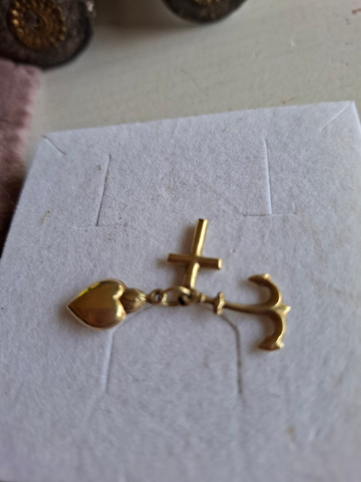 Gouden Hanger Geloof Hoop Liefde 585, Ophalen of Verzenden, Goud, Hanger