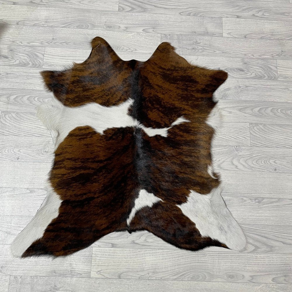 Kalfshuid tricolor bruin zwart wit 85x85cm #320 | Lederstore, Huis en Inrichting, Nieuw, Overige vormen, Zwart, 50 tot 100 cm