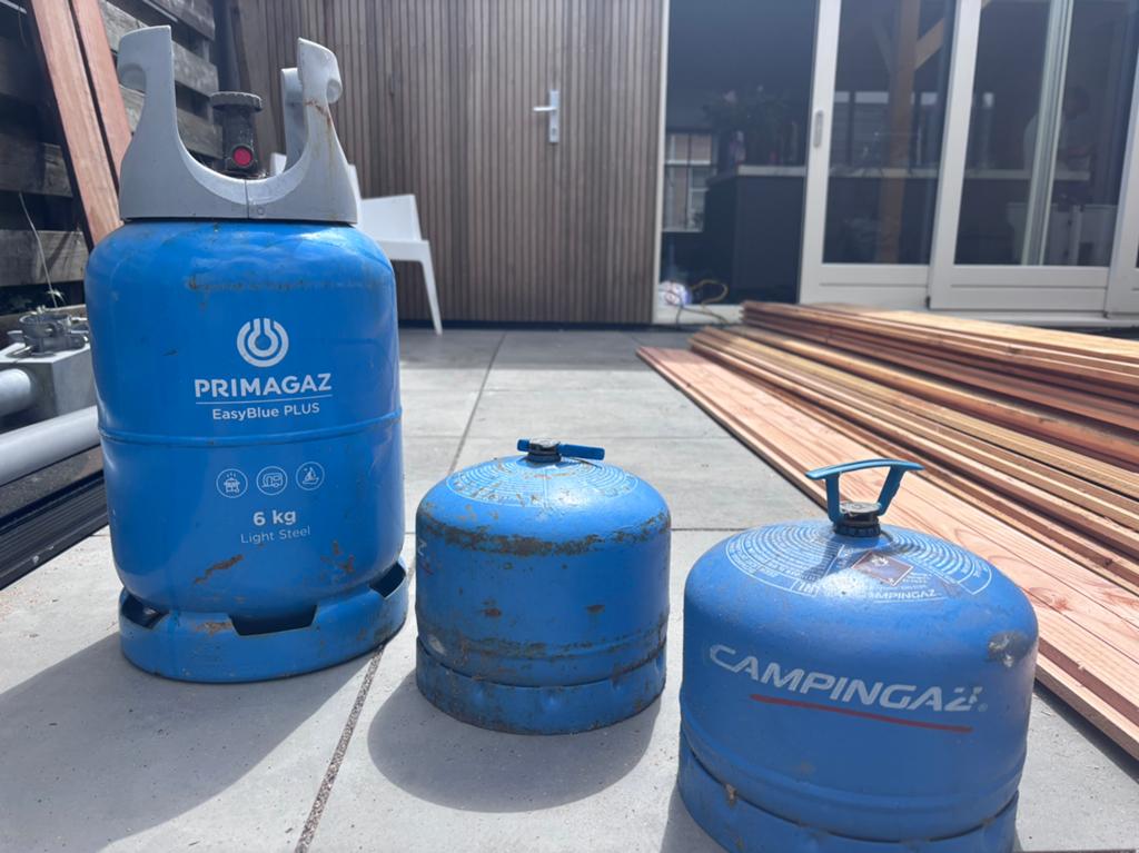 Primagaz en Campingaz gasflessen, Ophalen, Gebruikt