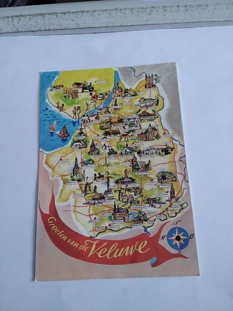 GROETEN VAN DE VELUWE.  1980. LANDKAART, Ophalen of Verzenden, 1960 tot 1980, Gelderland