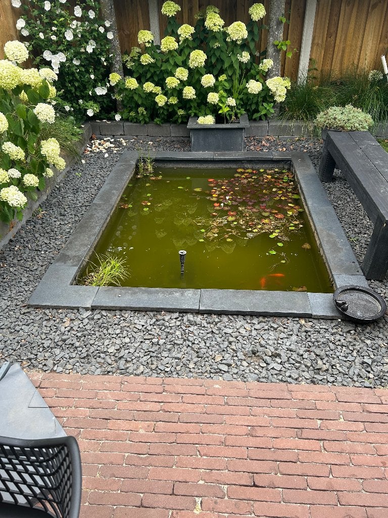 Vijveromranding granieten platen afm. 275x205 cm Antraciet, Ophalen, Gebruikt