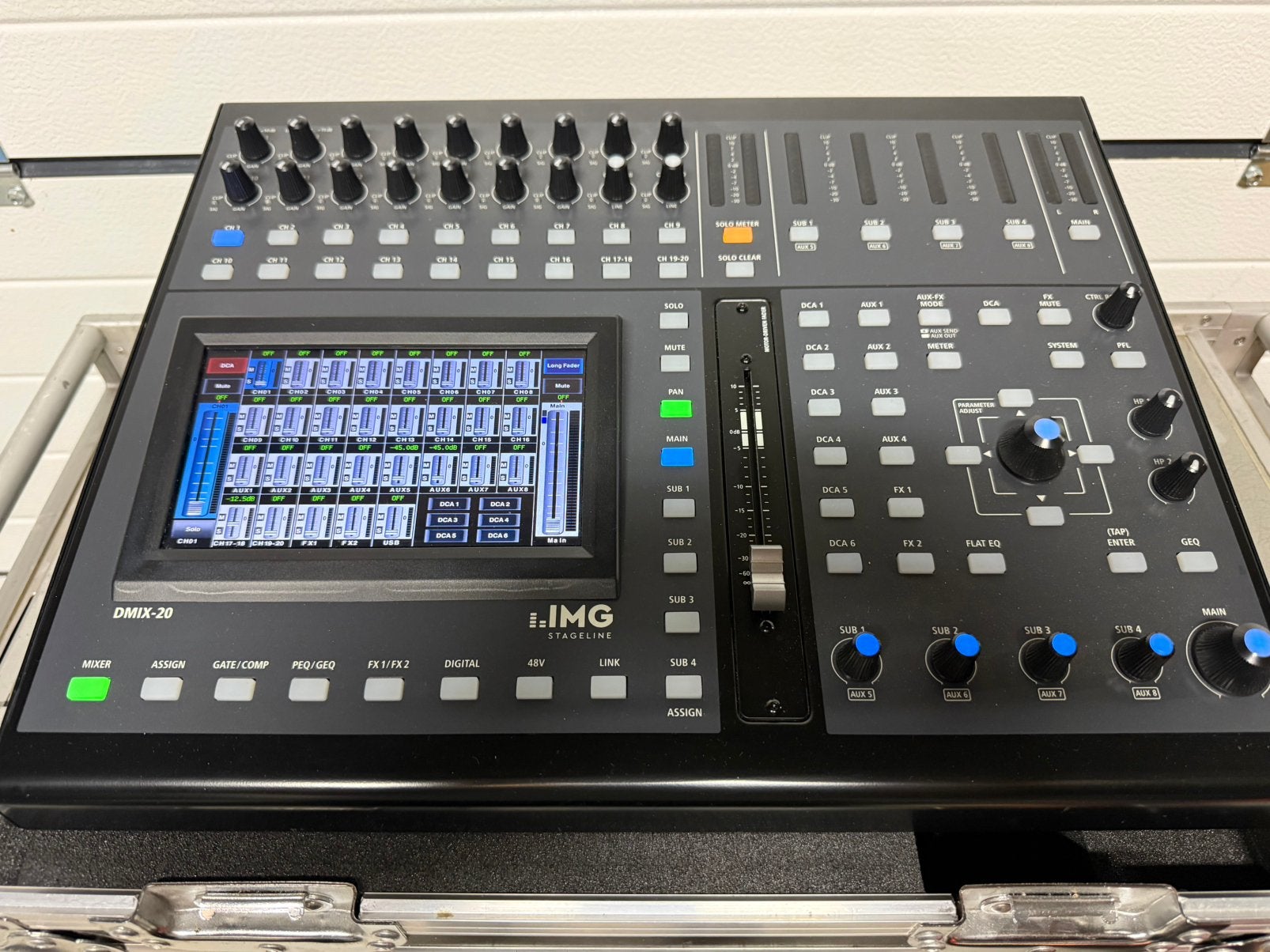 IMG Stageline DMIX-20 digitalemixer bijna nieuw + flightcase, Ophalen of Verzenden, Zo goed als nieuw, 10 tot 20 kanalen