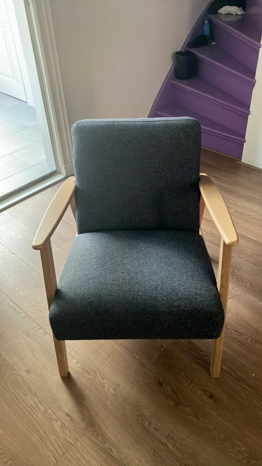 IKEA EKENÄSET Fauteuil, eiken/Gunnared donkergrijs, Huis en Inrichting, Ophalen, Zo goed als nieuw, Hout