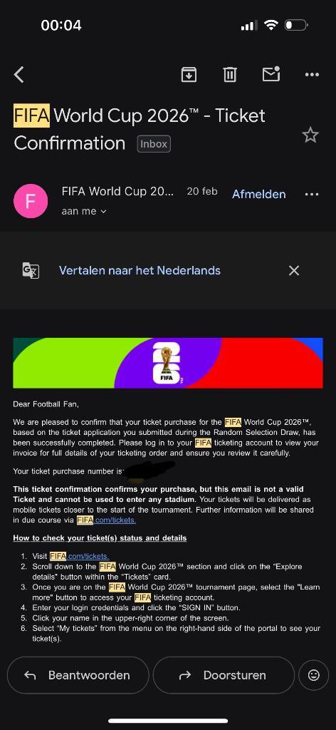 Nederland Japan WK Voetbal kaart, Tickets en Kaartjes, Eén persoon, Nederlands elftal