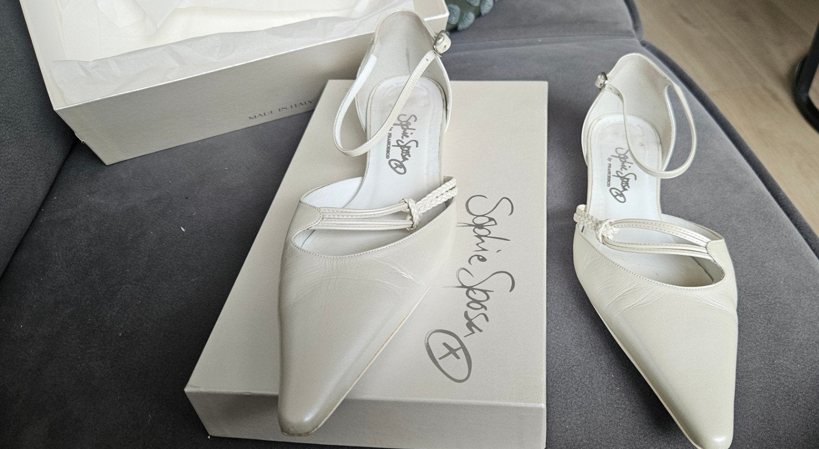 Sophie Sposa Italiaanse, leren bruidsschoenen maat 39, Sopie Sposa, Beige, Schoenen, Ophalen of Verzenden