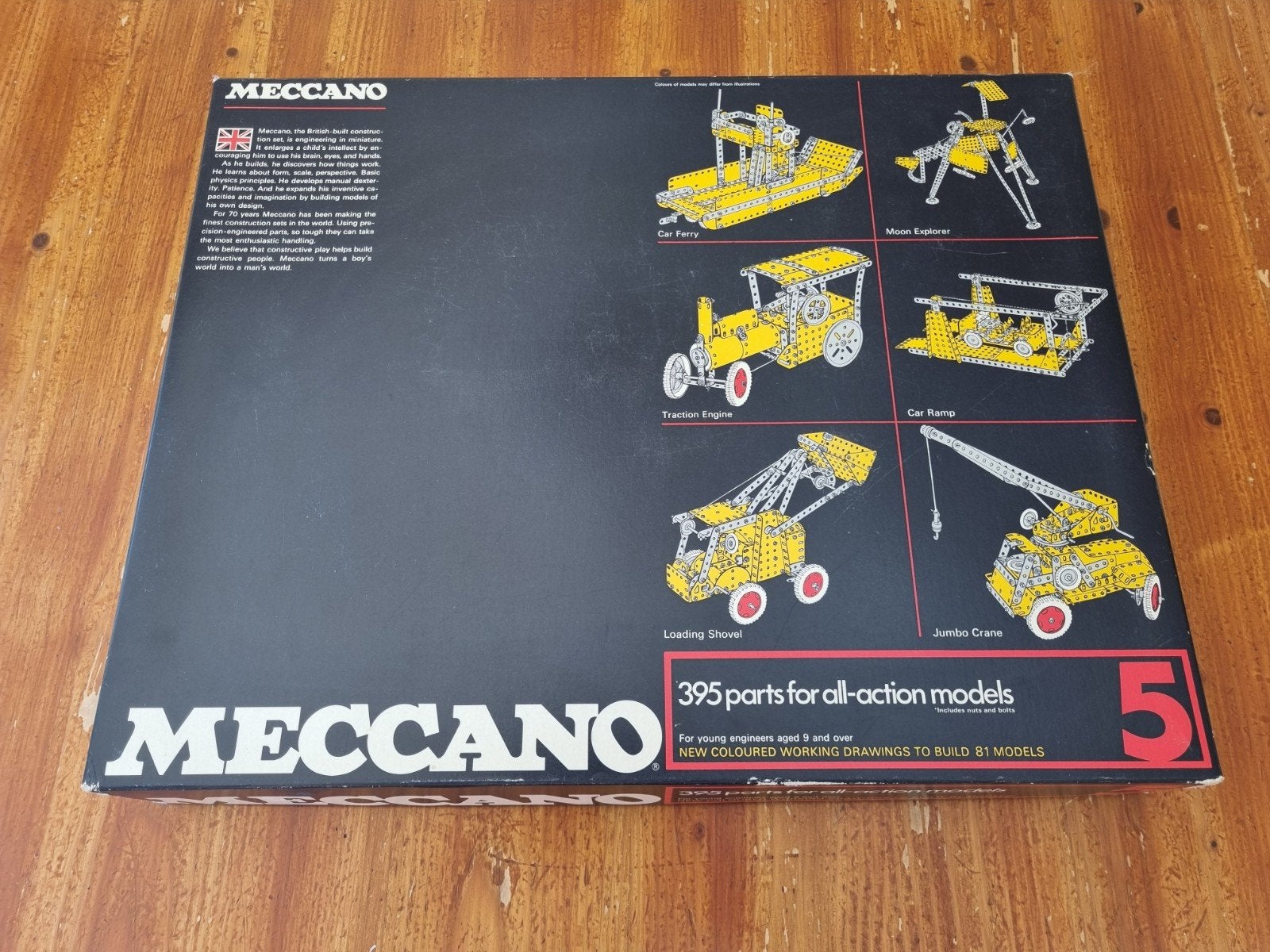 meccano set 5 geel/blauw, Ophalen of Verzenden, Gebruikt
