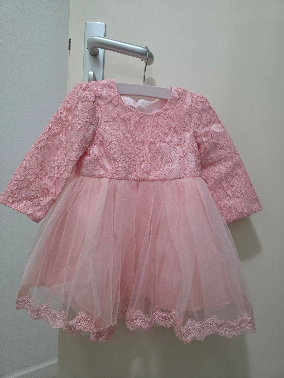 Roze Kanten Jurk voor Meisjes - Maat 12-18 maanden, Kinderen en Baby's, Babykleding | Overige, Ophalen of Verzenden, Zo goed als nieuw