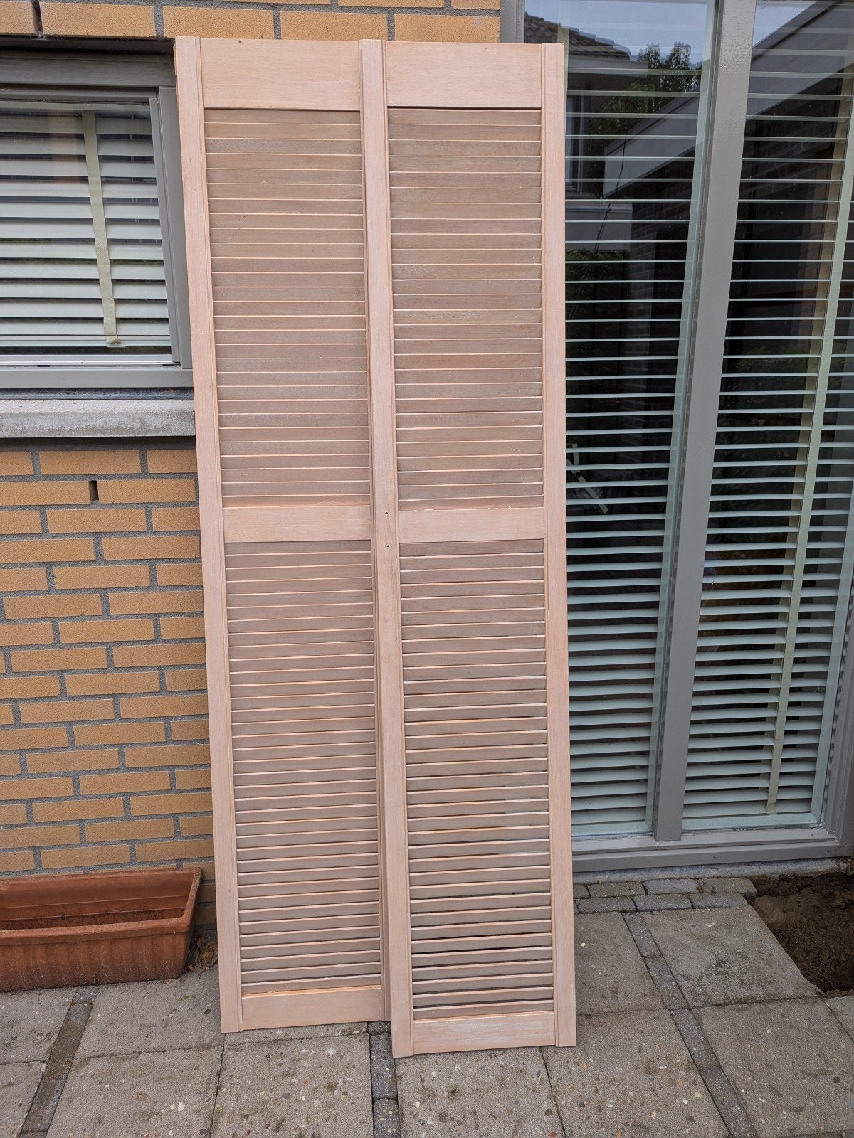 2 Louvre deuren (198 x 38), Doe-het-zelf en Verbouw, Deuren en Horren, Ophalen of Verzenden, Minder dan 80 cm, Binnendeur, Minder dan 200 cm