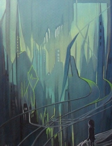 Kunsthandel Gennep - "Randstad", Antiek en Kunst, Ophalen of Verzenden, Papier/karton, Gesigneerd, Gouache