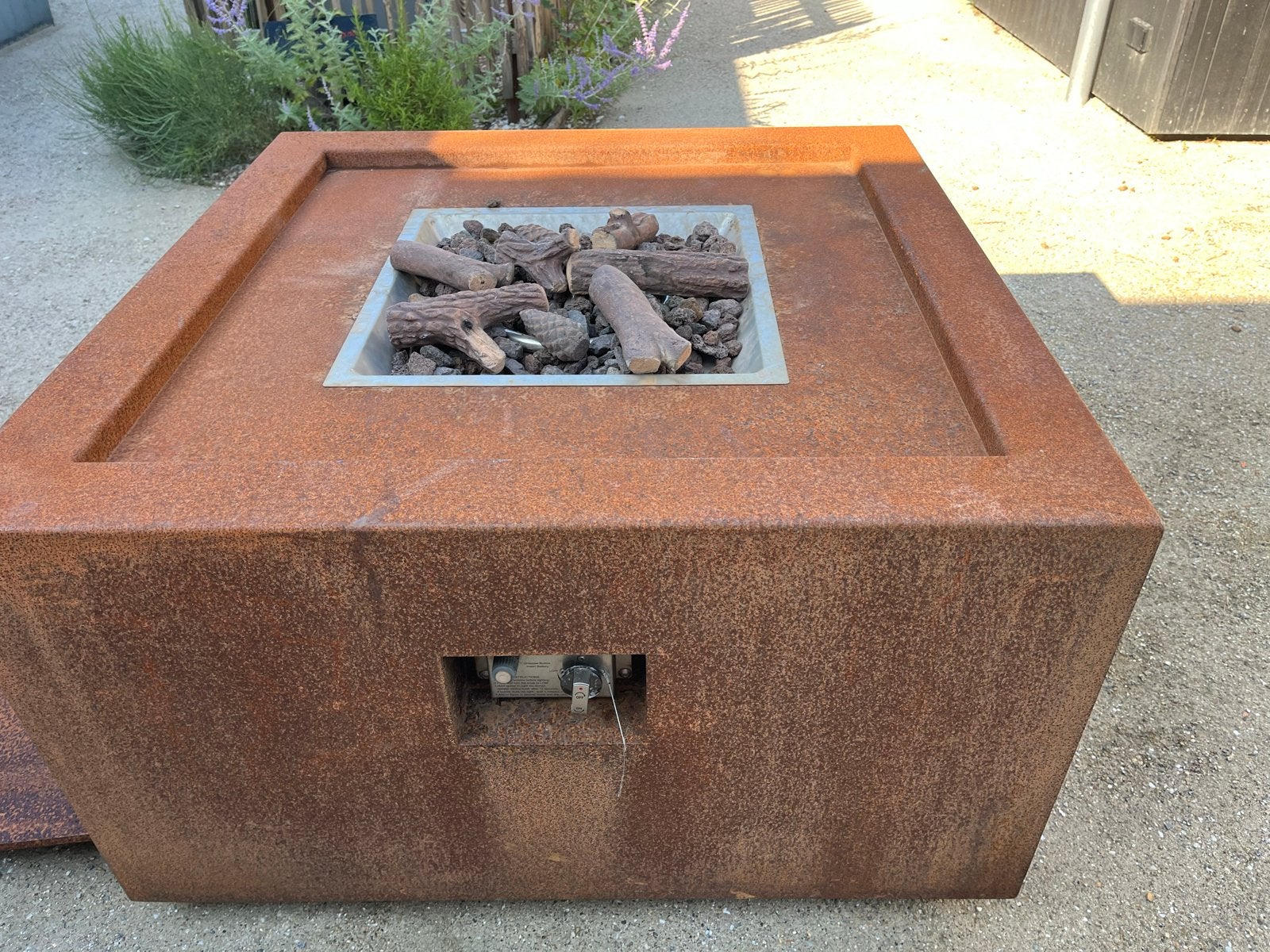 Cortenstaal Vuurtafel met Gasbrander, Tuin en Terras, Vuurkorven, Ophalen, Gebruikt, Vuurkorf