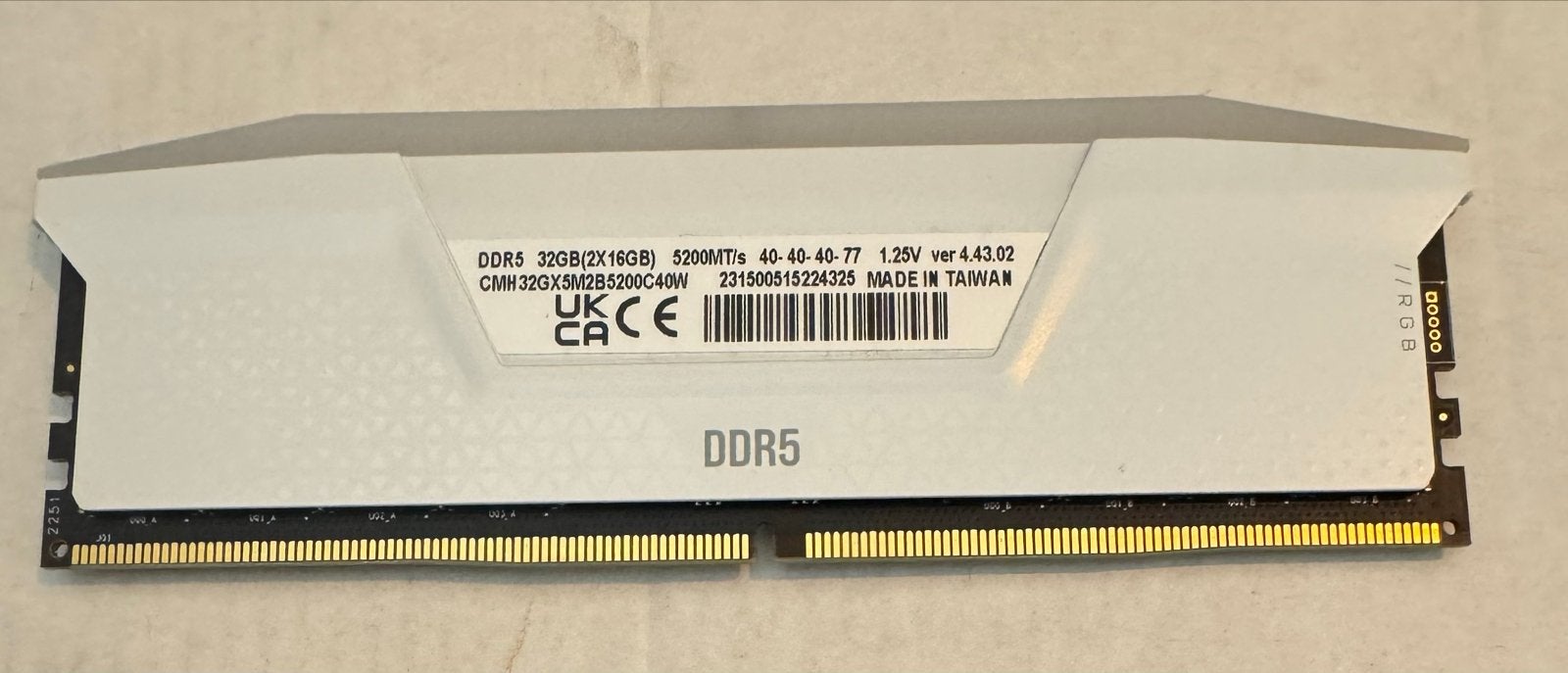 Corsair Vengeance DDR5 RAM 32GB (2x16GB) 5200MT/s, 32 GB, Server, Ophalen of Verzenden, Zo goed als nieuw