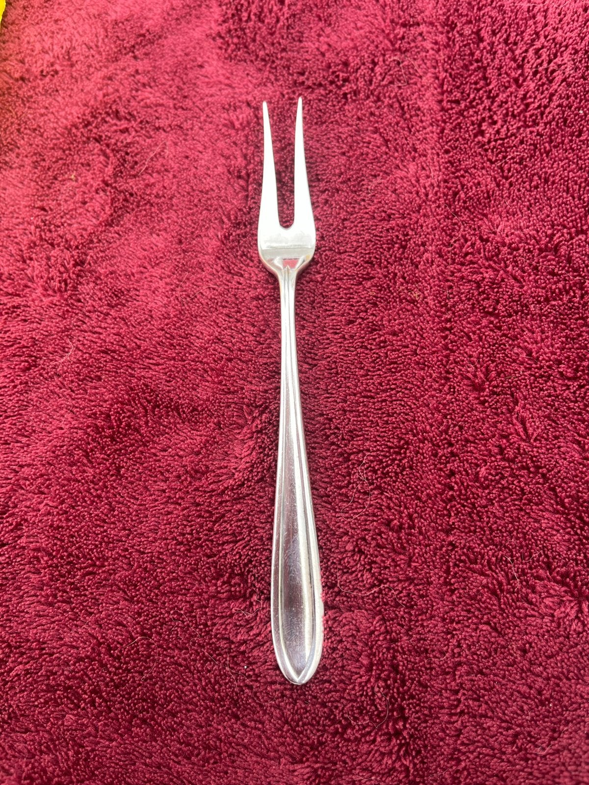 Keltum P2 / Puntfilet Vleesvorkje, verzilverd, ca 14 cm, Antiek en Kunst, Antiek | Bestek, Ophalen of Verzenden