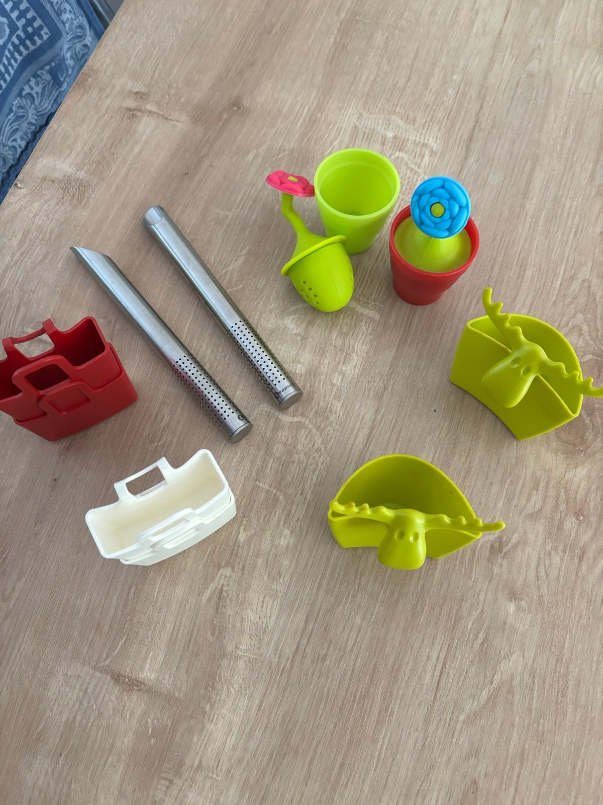 Thee accessoires en gebaksvorkjes set, Ophalen, Metaal, Meerkleurig, Overige typen