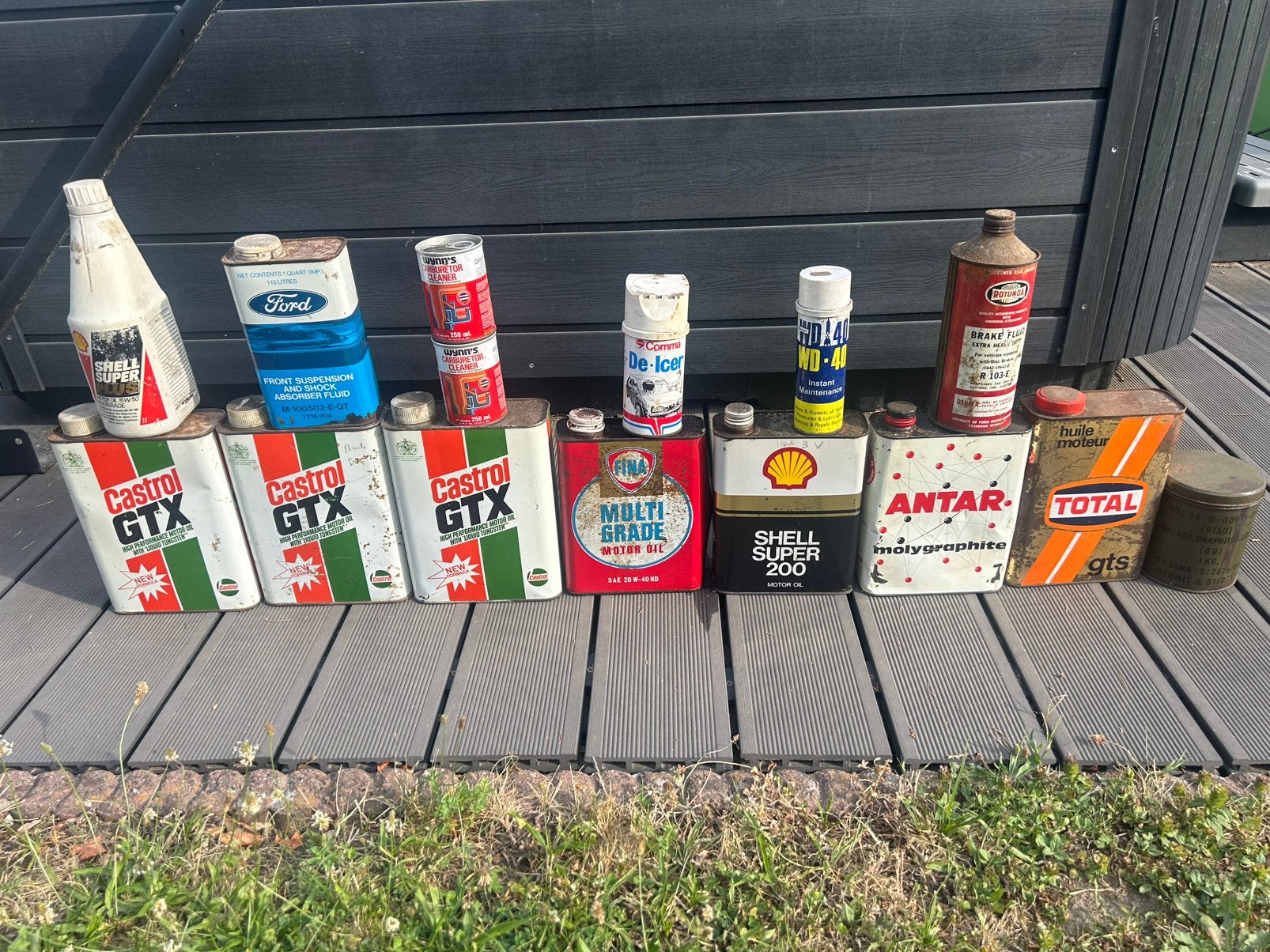 Lot olieblik olie blik olieblikken castrol ford shell fina, Verzamelen, Ophalen of Verzenden, Gebruikt, Overige