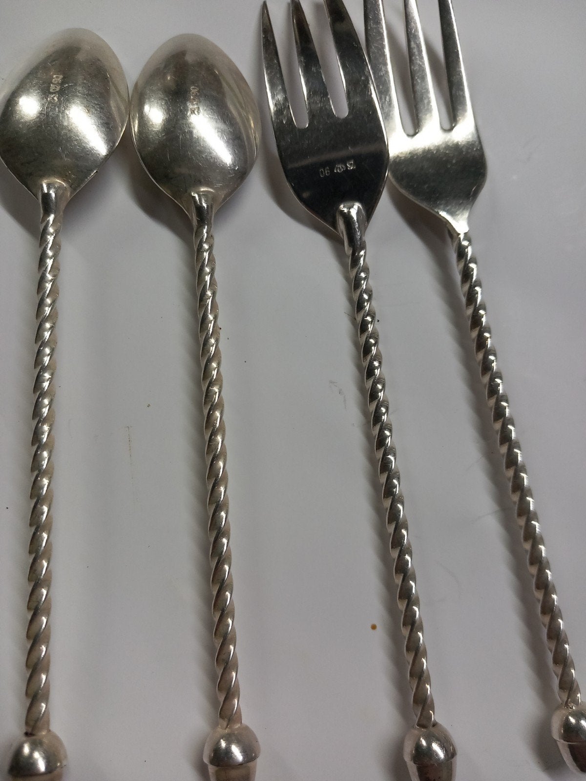23Lepeltjes en Vorkjes zwaar verzilverd -Gedraaide Steel, Ophalen of Verzenden