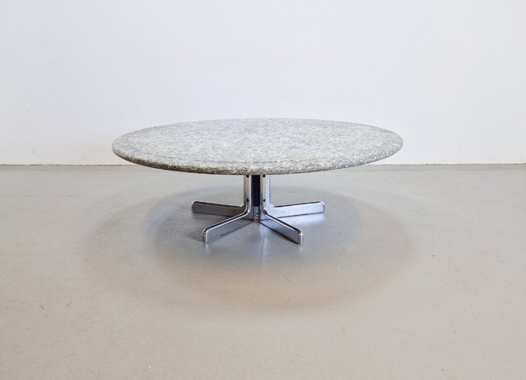 Vintage Stervoet graniet salontafel Bruno Brunati Italy 1970, Gebruikt, Ophalen of Verzenden, Metaal, 5 – 50