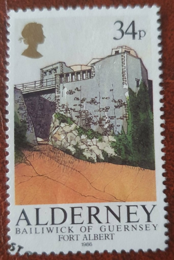 244-26 Alderney 1986 / Fort Albert 34p, Verzenden, Gestempeld
