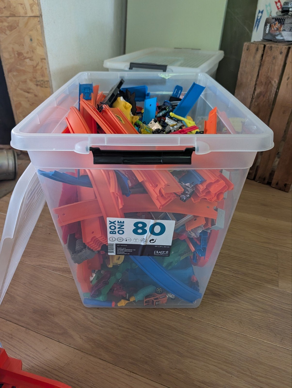 Grote bak Hot Wheels auto's, automatische baan en delen, Ophalen of Verzenden, Gebruikt
