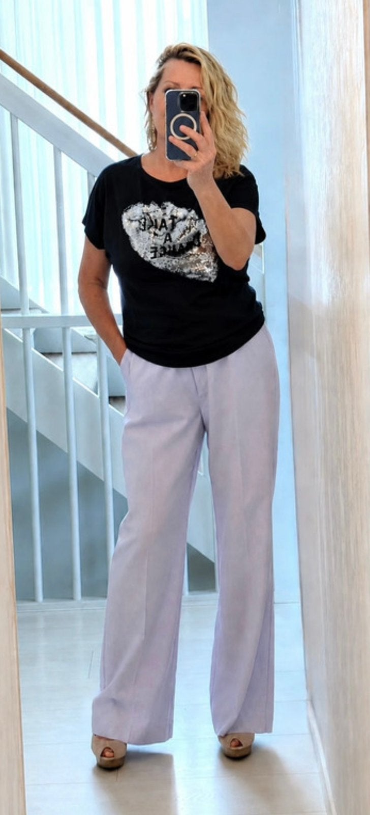 Expresso prachtige pantalon lange dames zacht lavendel 44, Ophalen of Verzenden, Nieuw, Lang