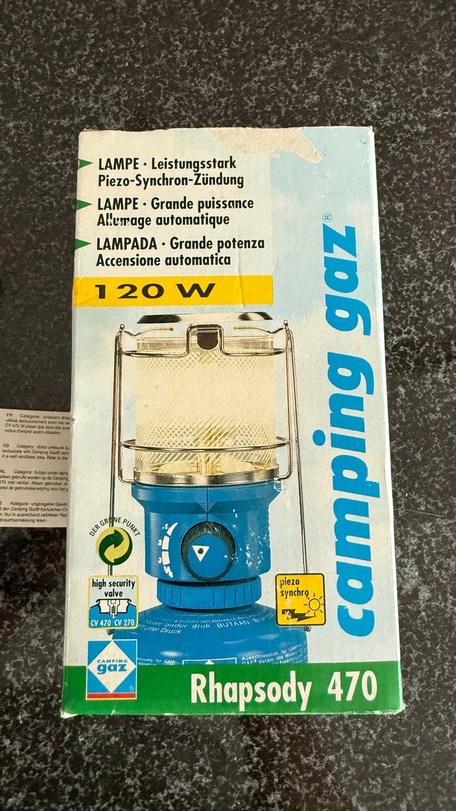 Campingaz Rhapsody 470 gaslamp met piëzo-ontsteking, Ophalen of Verzenden, Nieuw