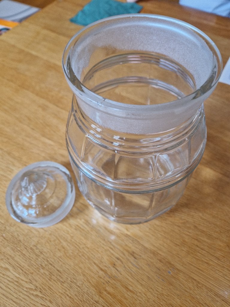 Glazen pot met deksel, Ophalen, Zo goed als nieuw, Glas, Pot, Bus of Blik