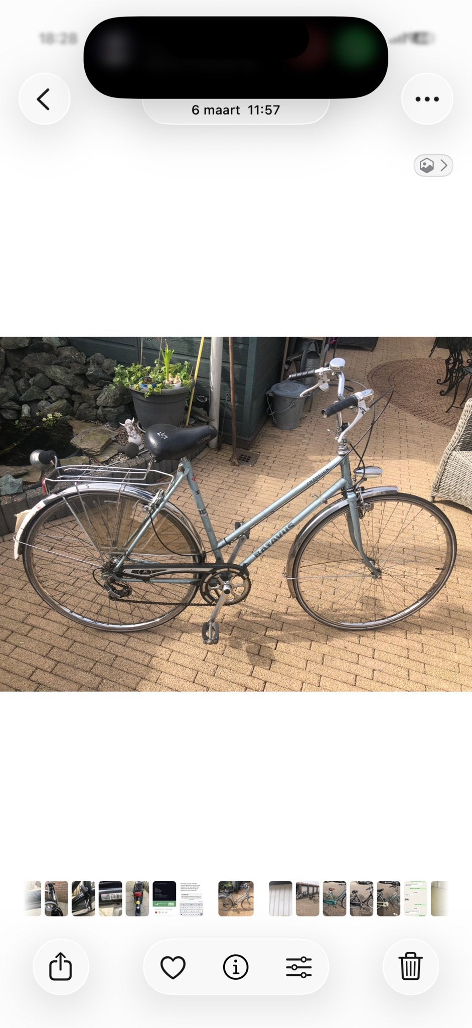 Oldtimer fiets met hendel schakeling voor de knutselaar, 55 tot 59 cm, Ophalen, Velgrem, Jaren '60 of nieuwer
