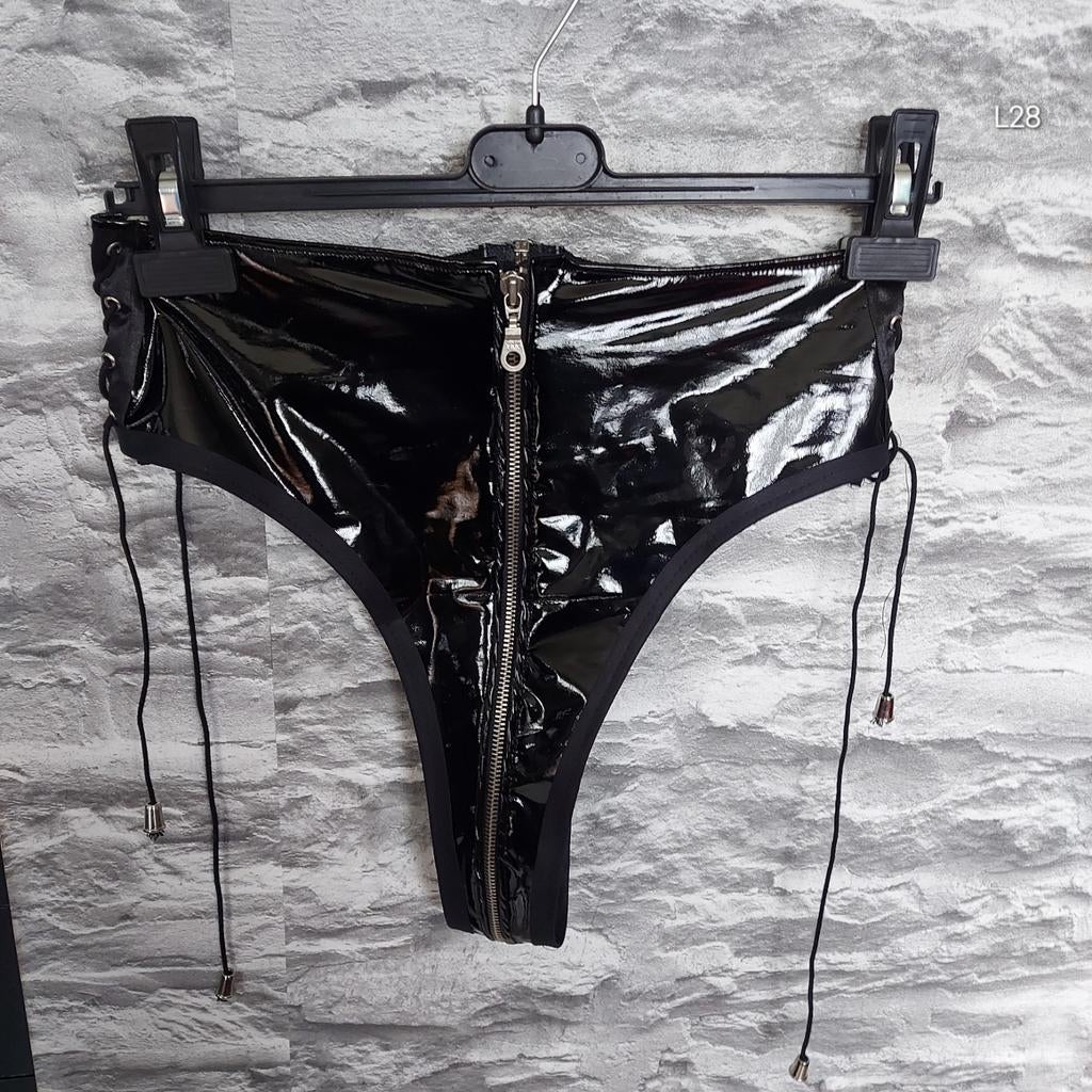 Kinky lak slip  L/XL, Ophalen of Verzenden, Zwart, Slip
