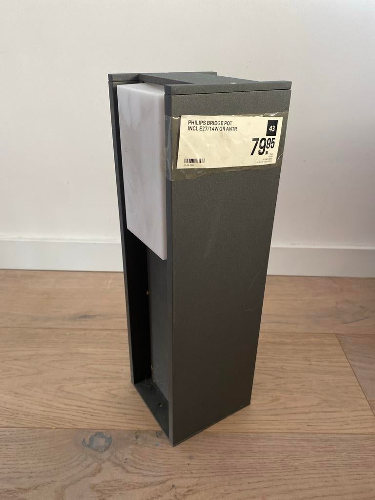 Philips Bridge Pot Buitenlamp E27/14W Antraciet, Ophalen, Overige materialen, Minder dan 50 watt, Vloerlamp