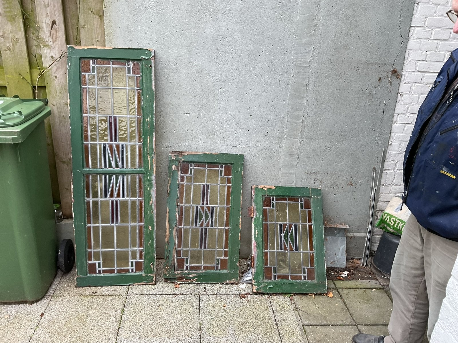 Oude glasinlood ramen., Doe-het-zelf en Verbouw, Glas en Ramen, Ophalen, Gevelraam of Ruit, Gebruikt, Minder dan 80 cm
